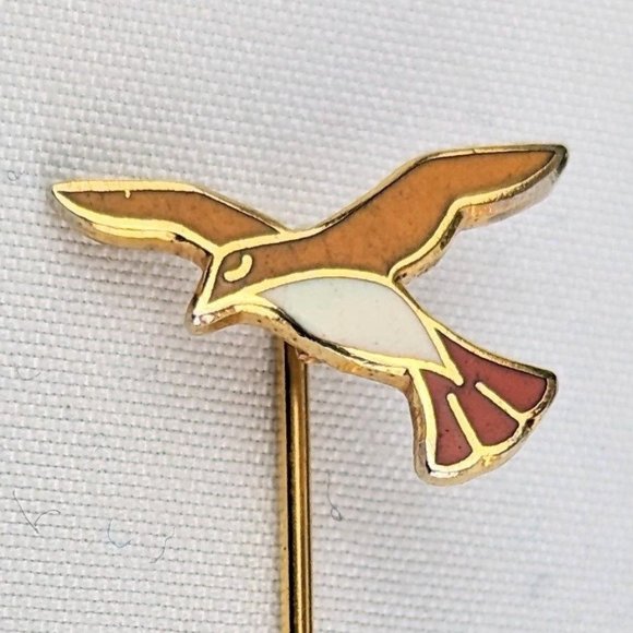 Assorted Vintage Stick Pins, Hat Pins, Coat Pin Orange Bird Caesar Cameo Diamond - Picture 8 of 9